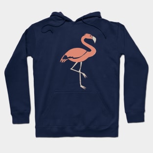 Two Tone Cartoon Style Coral Pink Flamingo Hoodie